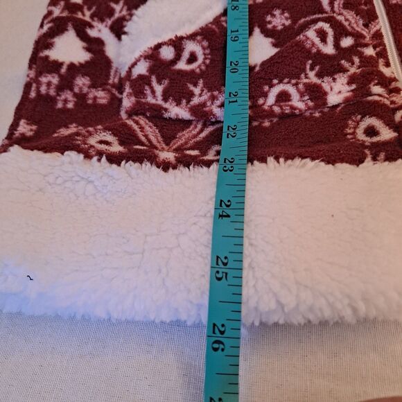 Frankie & Johnny Pajama Top Women's Size Small Plush Hoodie Burgundy Soft - Picture 8 of 8
